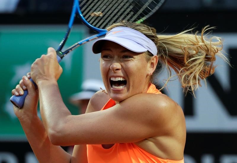 © Reuters. Tennis - WTA - Rome Open - Maria Sharapova of Russia v Mirjana Lucic-Baroni of Croatia