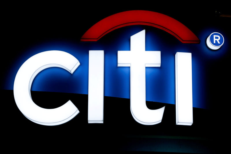 © Reuters. FILE PHOTO:The logo of Citi bank is pictured at an exhibition hall in Bangkok