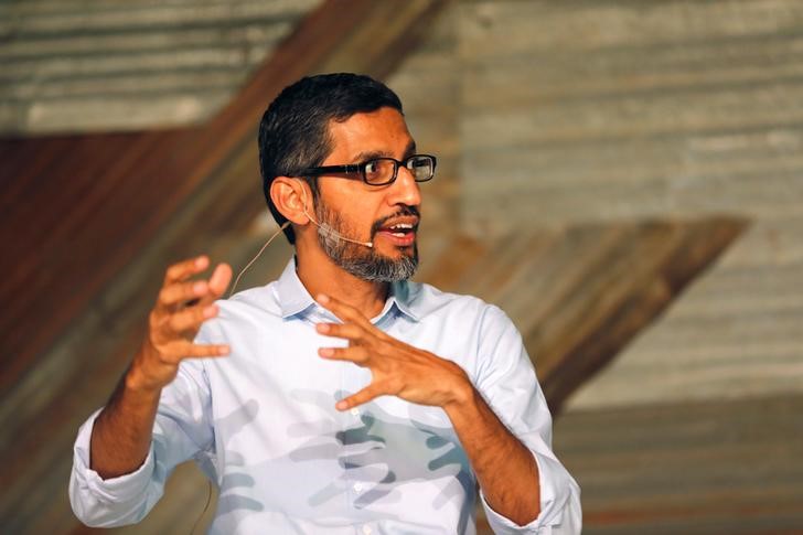 © Reuters. Presidente-executivo do Google, Sundar Pichai, durante conferência "Google para Nigéria", em Lagos, Nigéria