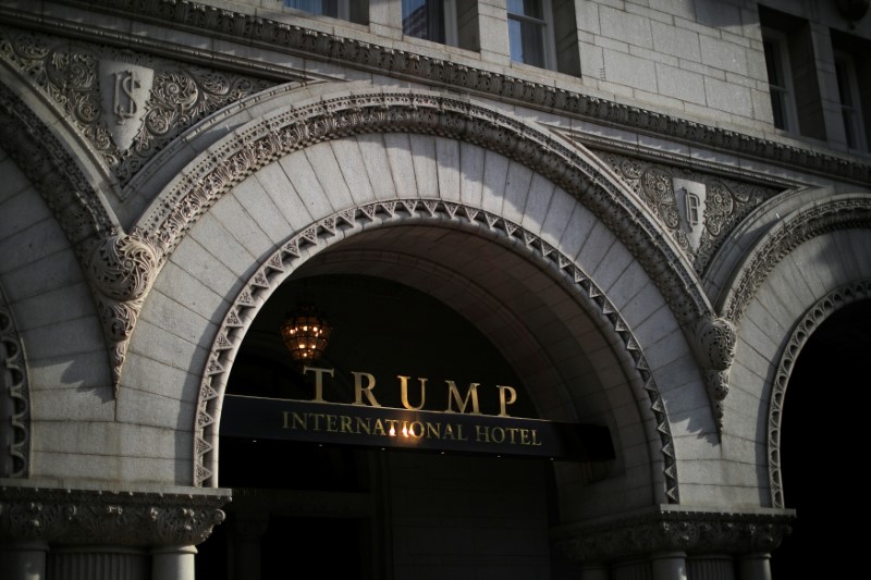 © Reuters. FILE PHOTO: The entrance of Trump International Hotel is seen in downtown Washington