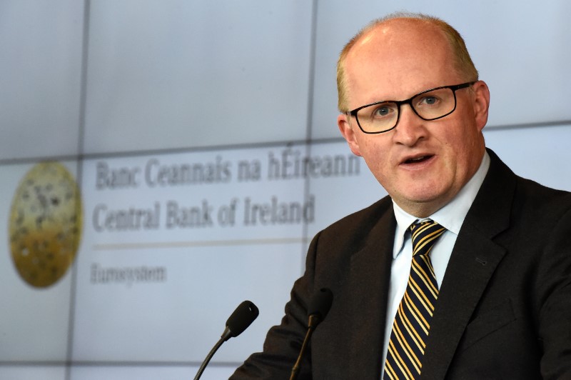 © Reuters. Governor of the Central Bank of Ireland Philip R. Lane speaks at open the new Central Bank of Ireland offices in Dublin