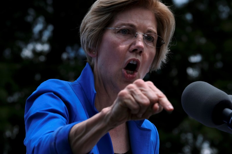 © Reuters. U.S. Sen. Elizabeth Warren (D-MA) speaks as the Democratic party leadership unveils their "Better Deal" for America in Berryville, Virginia