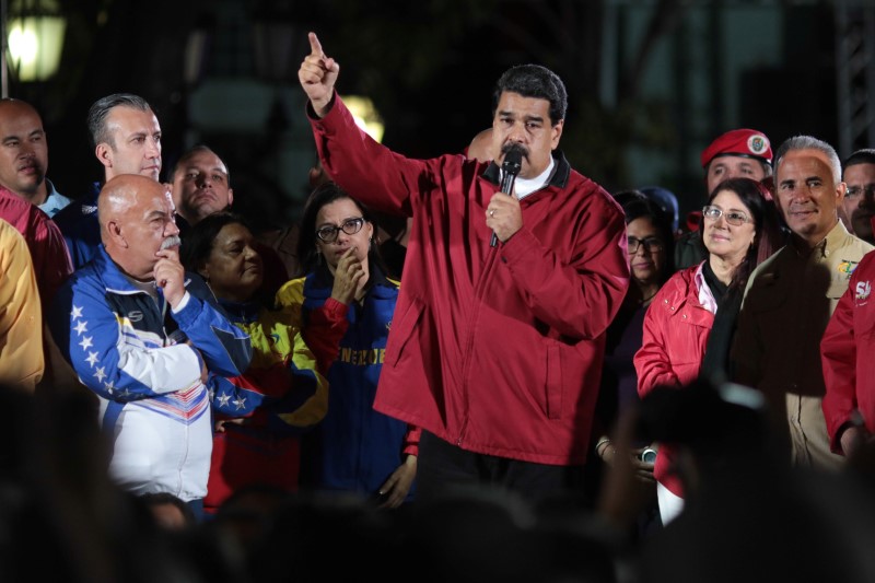 © Reuters. Presidente da Venezuela, Nicolás Maduro, durante encontro com partidários, em Caracas