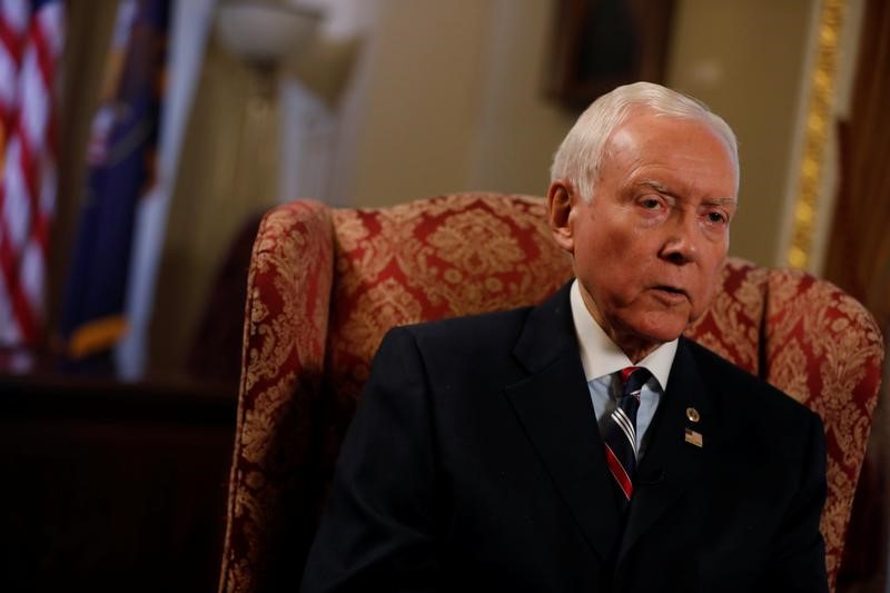 © Reuters. Senator Orrin Hatch (R-UT), Chairman of the Senate Finance Committee, is seen during an interview on Capitol Hill in Washington