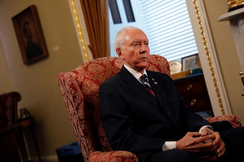 © Reuters. Senator Orrin Hatch (R-UT), Chairman of the Senate Finance Committee, is seen during an interview on Capitol Hill in Washington