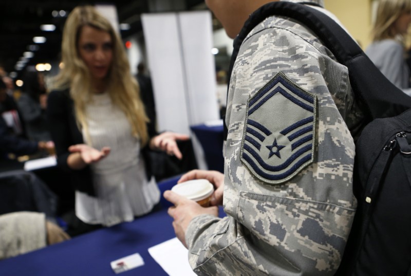 © Reuters. Job fair for military personnel, veterans and spouses in Washington