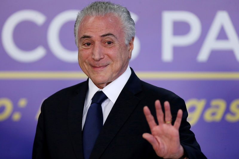 © Reuters. Presidente Michel Temer, durante cerimônia no Palácio do Planalto, em Brasília