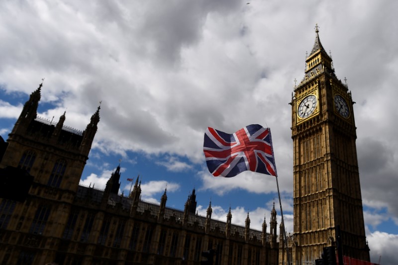 © Reuters. The Union Flag flies near the Houses of Parliament in London