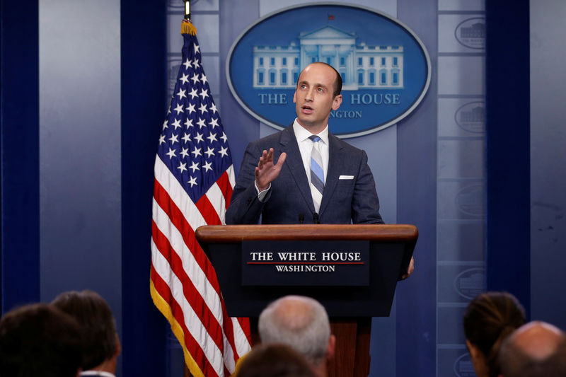 © Reuters. Miller discusses U.S. immigration policy at the daily press briefing at the White House in Washington