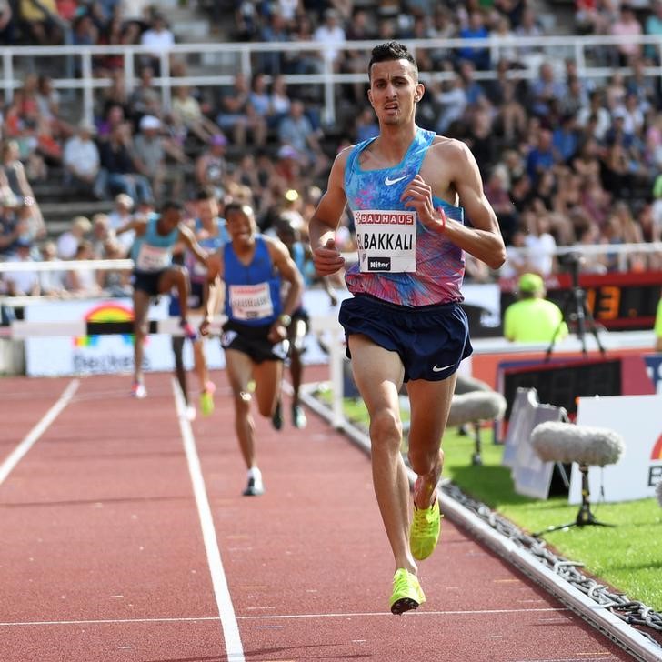 © Reuters. تعثر كيني في سباق ثلاثة الاف متر موانع بلندن وتأهل المغربي البقالي