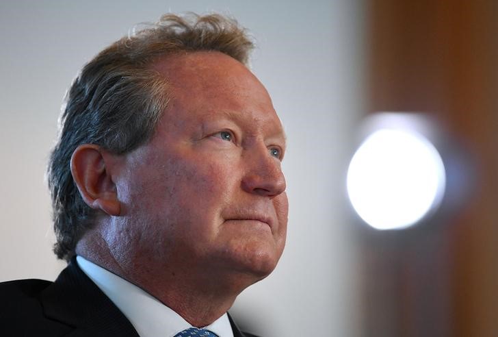 © Reuters. Australian mining magnate Andrew Forrest attends a ceremony at Parliament House in Canberra