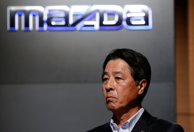 © Reuters. Mazda Motor President Masamichi Kogai attends a news conference in Tokyo