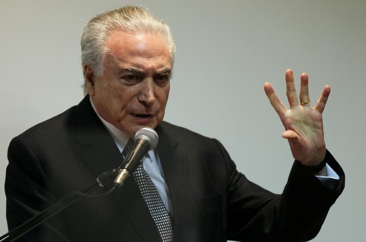 © Reuters. Presidente Michel Temer durante cerimônia em São Paulo