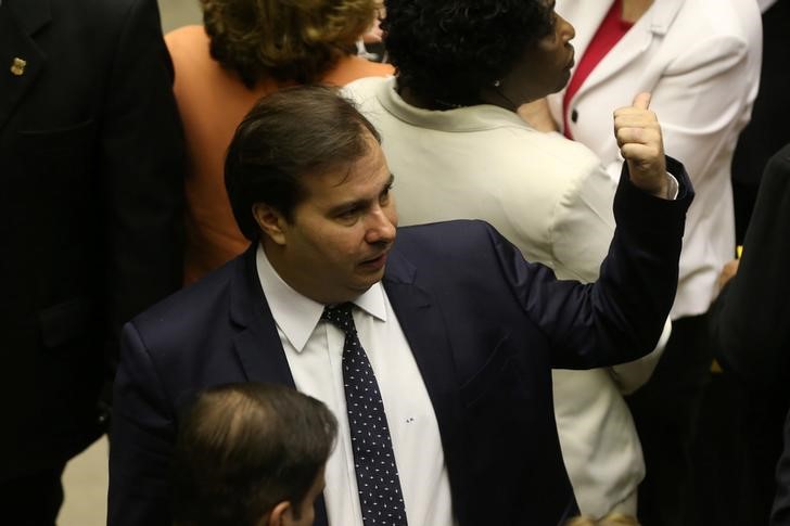 © Reuters. Presidente da Câmara, Rodrigo Maia, durante sessão da Casa em Brasília