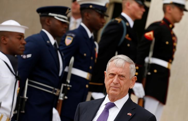 © Reuters. Secretário de Defesa dos EUA, Jim Mattis, no Pentágono