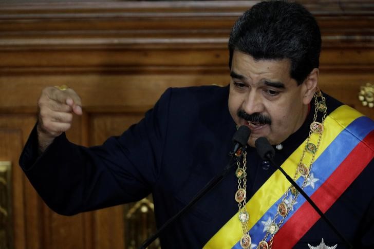 © Reuters. Presidente da Venezuela, Nicolás Maduro, discursa durante sessão da Assembleia Nacional Constituinte em Caracas