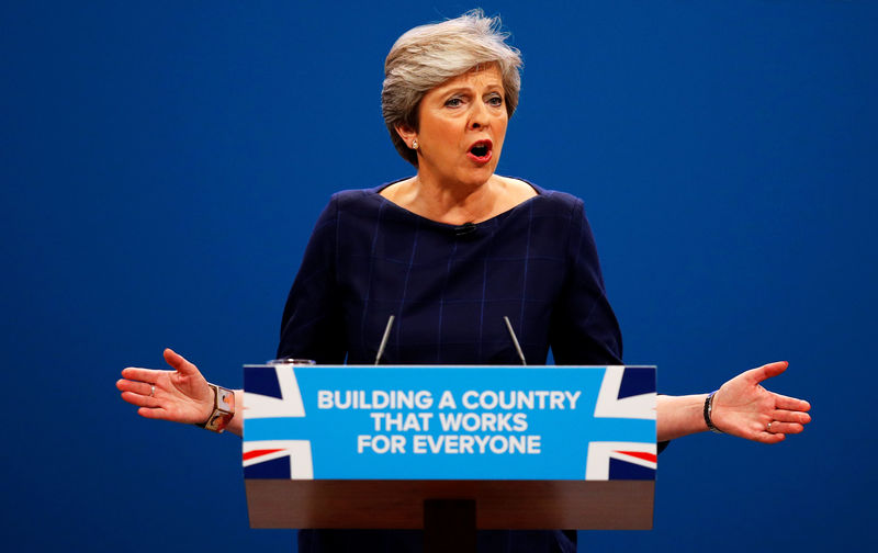 © Reuters. Primeira-ministra britânica, Theresa May, durante conferência do Partido Conservador, em Manchester