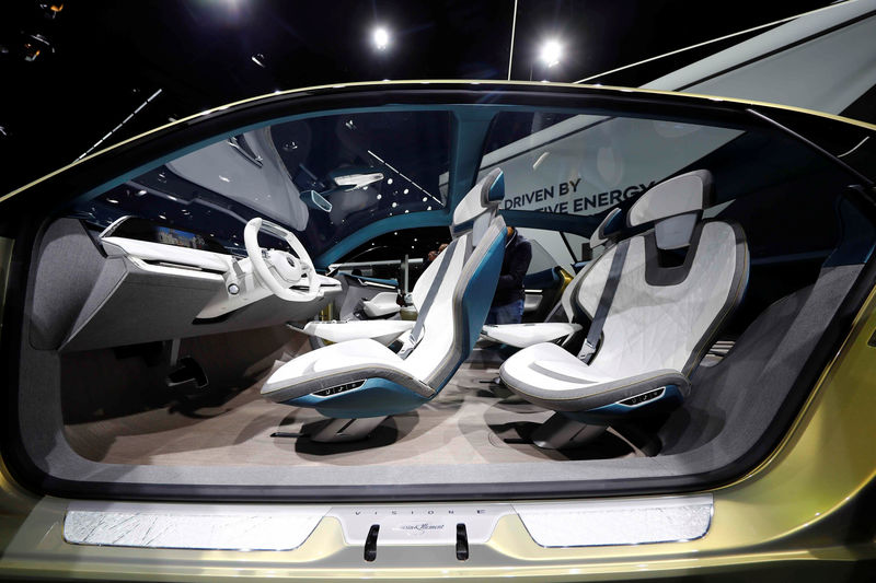 © Reuters. FILE PHOTO: A Skoda Vision E is pictured during the opening of the Frankfurt Motor Show