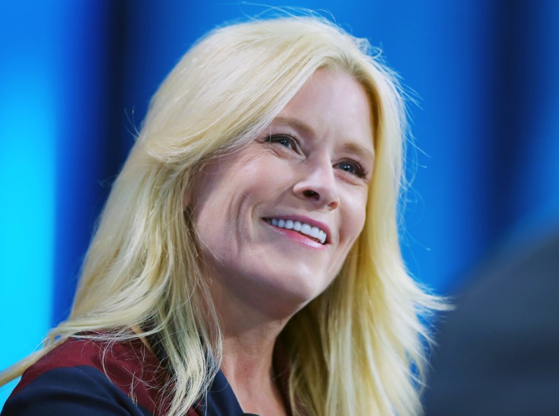 © Reuters. Marni Walden EVP president of product and new business innovation at Verizon speaks at the WSJD Live conference in Laguna Beach