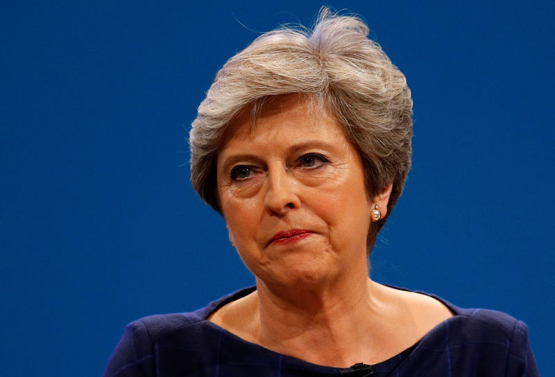 © Reuters. Britain's Prime Minister Theresa May addresses the Conservative Party conference in Manchester