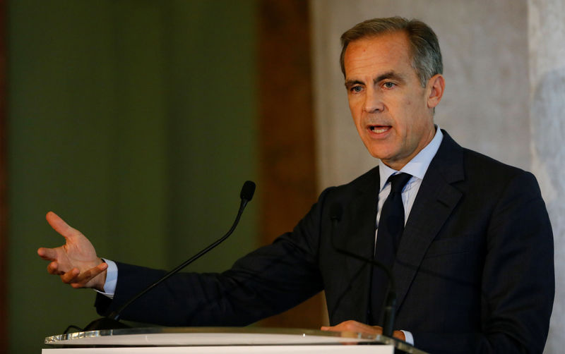 © Reuters. The Governor of the Bank of England, Mark Carney, speaks at the Bank of England conference 'Independence 20 Years On' at the Fishmonger's Hall in London