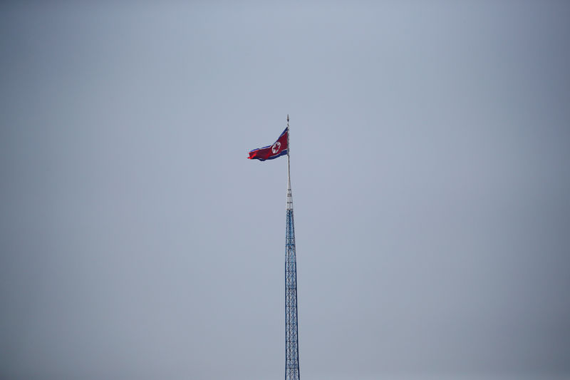 © Reuters. Bandeira da Coreia do Norte