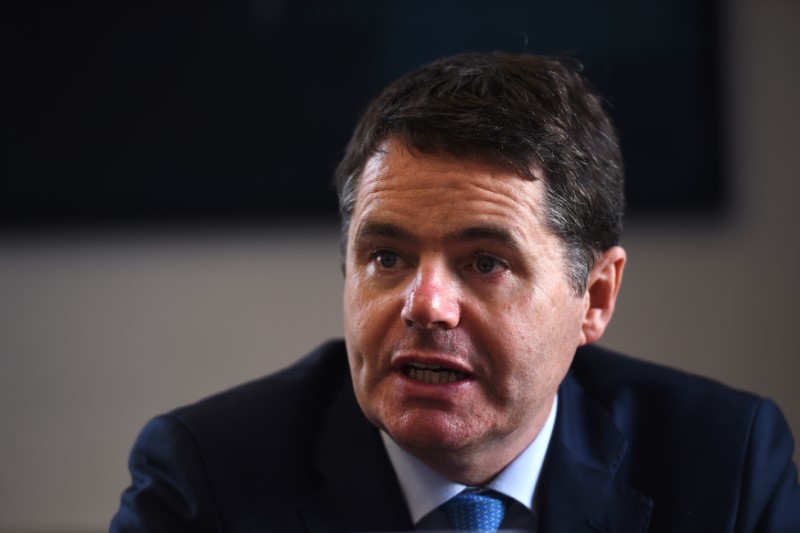 © Reuters. Irish Minister for Public Expenditure Paschal Donohoe speaks during an interview with Reuters at the Ministry of Finance in Dublin