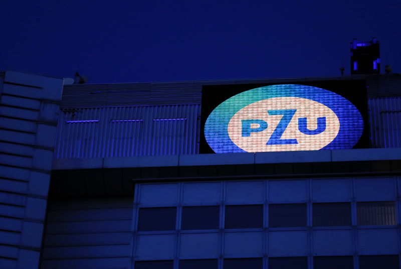 © Reuters. PZU's logo is seen at its headquarters in Warsaw