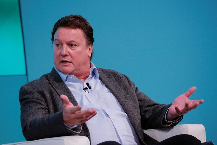 © Reuters. File photo: Greg Clark, CEO of Symantec, takes part in the Yahoo Finance All Markets Summit in New York