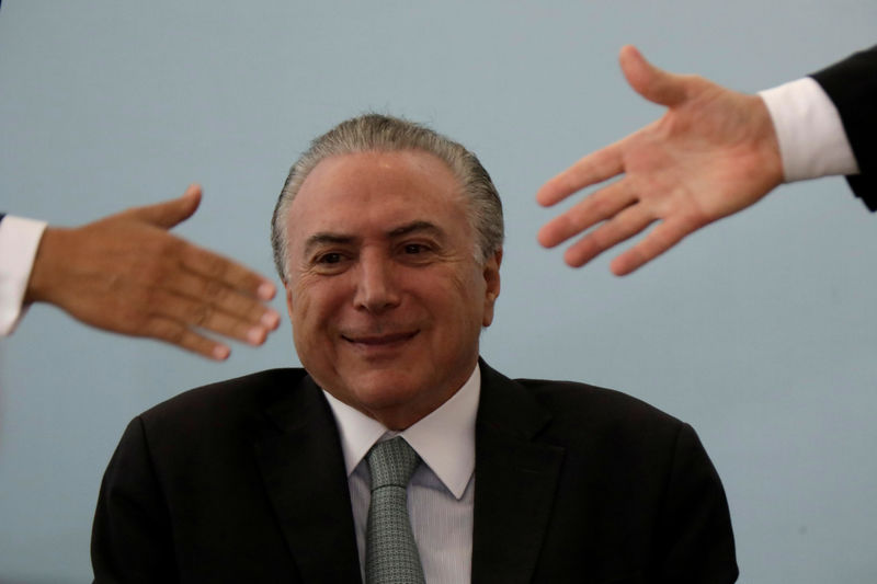 © Reuters. Presidente Michel Temer durante cerimônia no Palácio do Planalto em Brasília