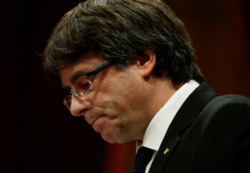 © Reuters. Il presidente catalano Carles Puigdemont