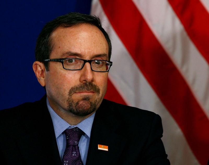 © Reuters. FILE PHOTO - U.S. Ambassador to Turkey John R. Bass during a meeting in Istanbul, Turkey