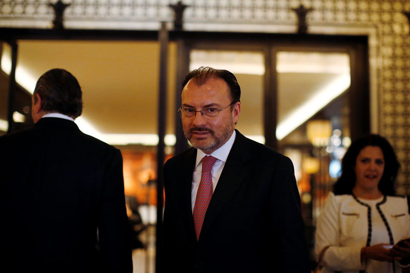 © Reuters. Mexico's Foreign Secretary Luis Videgaray is seen outside  the 9th U.S - Mexico CEO Dialogue in Mexico City