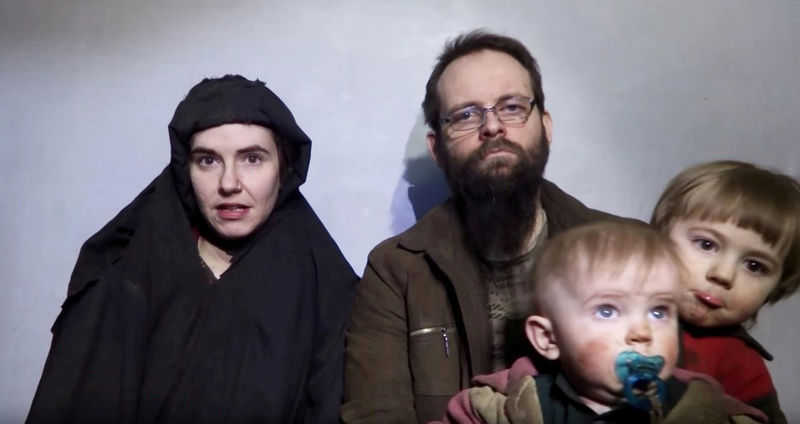 © Reuters. Taliban Social media image of American Caitlan Coleman her Canadian husband Joshua Boyle and their two children