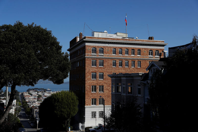 © Reuters. The Consulate General of Russia is seen in San Francisco, California