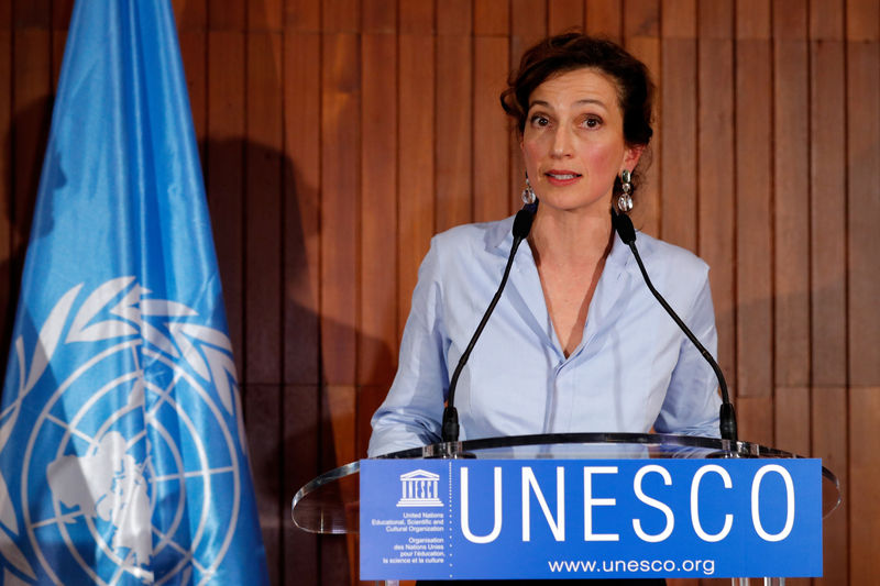 © Reuters. Audrey Azoulay faz discurso na sede da Unesco em Paris