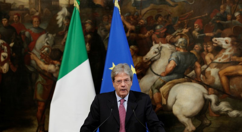 © Reuters. Il presidente del Consiglio Paolo Gentiloni