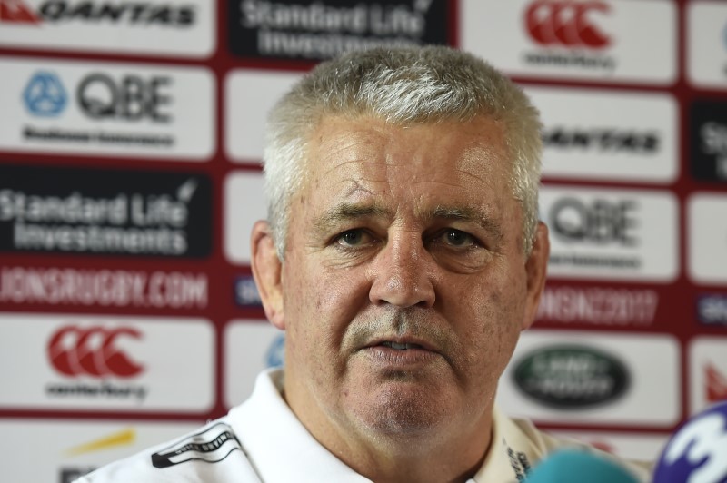 © Reuters. British & Irish Lions Head Coach Warren Gatland during the press conference