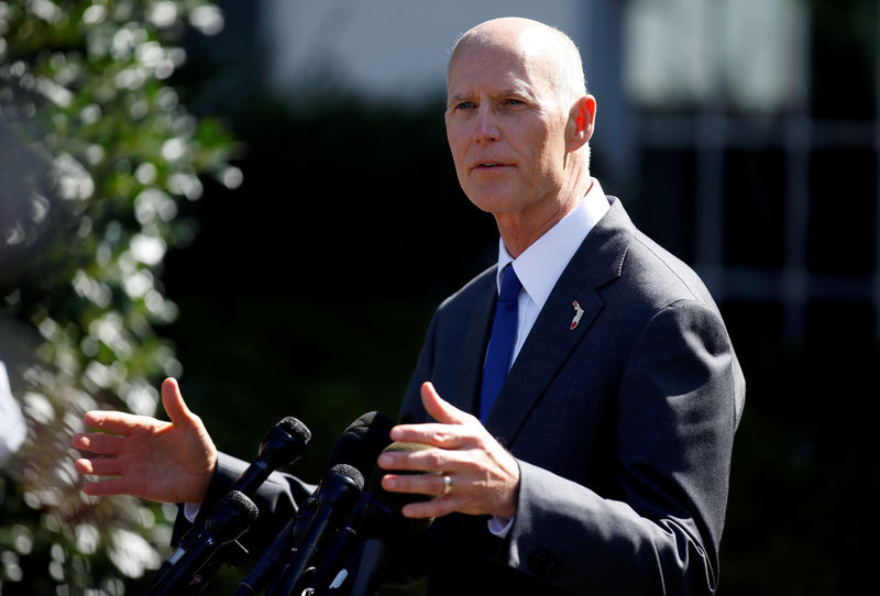 © Reuters. Governador do Estado norte-americano da Flórida, Rick Scott, durante pronunciamento na Casa Branca, em Washington