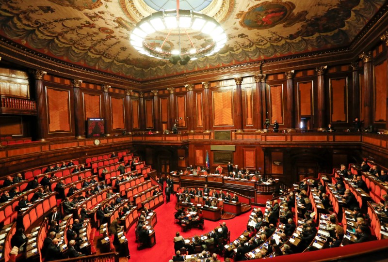 © Reuters. L'aula del Senato a Roma