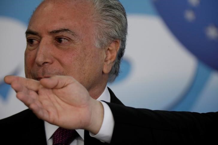 © Reuters. Presidente Michel Temer durante cerimônia em Brasília