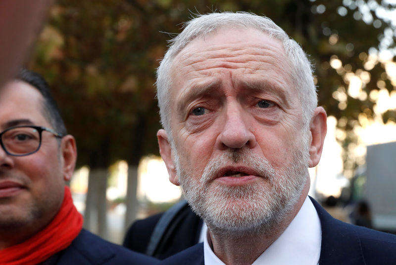 © Reuters. Britain's opposition Labour Party leader, Jeremy Corbyn arrives at a PES meeting ahead of a European Union summit in Brussels