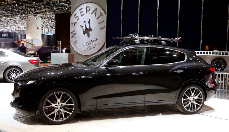 © Reuters. A Maserati Levante SUV car is seen at the exhibition stand of Maserati ahead of the 87th International Motor Show at Palexpo in Geneva