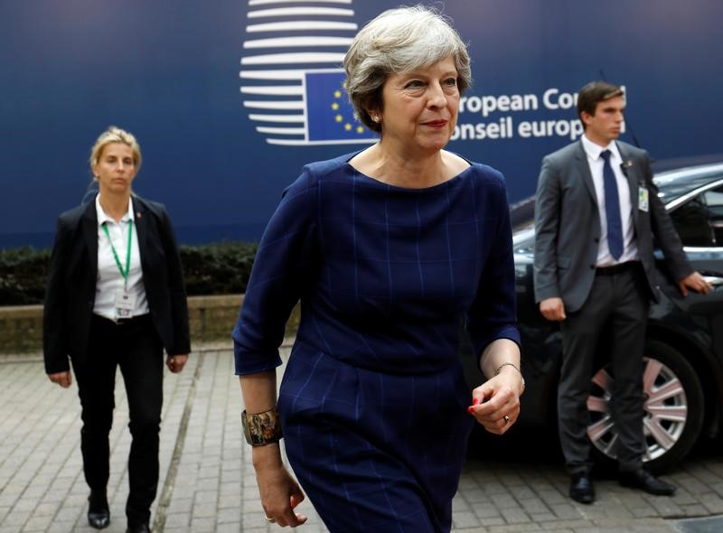 © Reuters. Premiê Theresa May chega para reunião da UE em Bruxelas