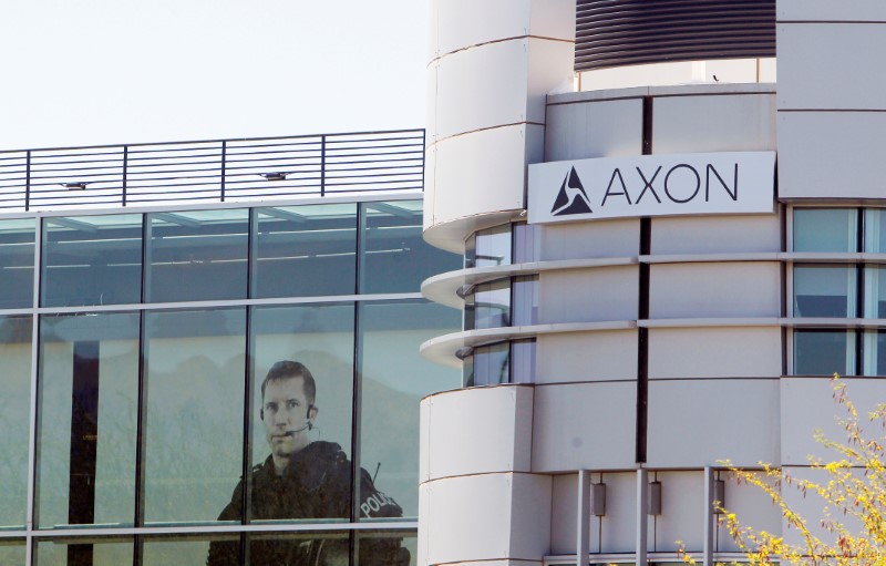 © Reuters. FILE PHOTO: The headquarters for Axon Enterprise Inc, formerly Taser International, is seen in Scottsdale