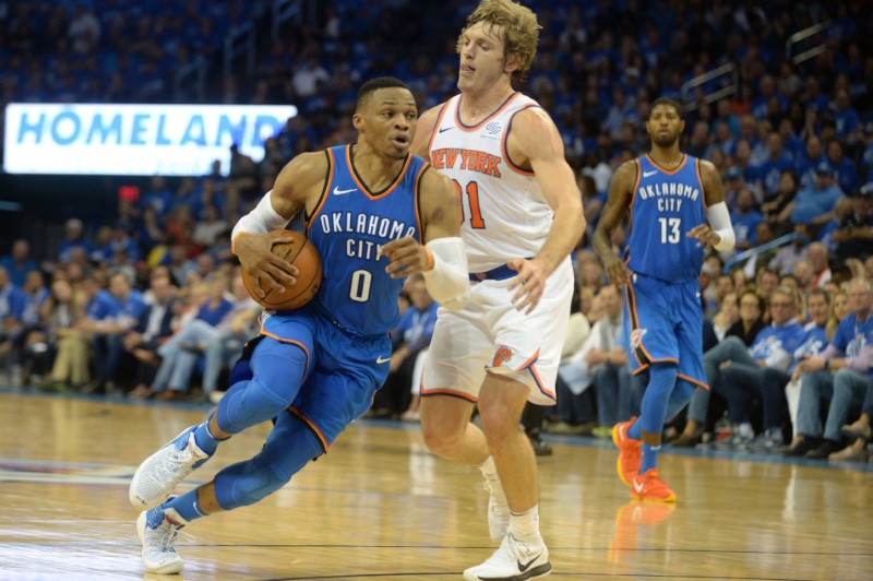 © Reuters. NBA: New York Knicks at Oklahoma City Thunder