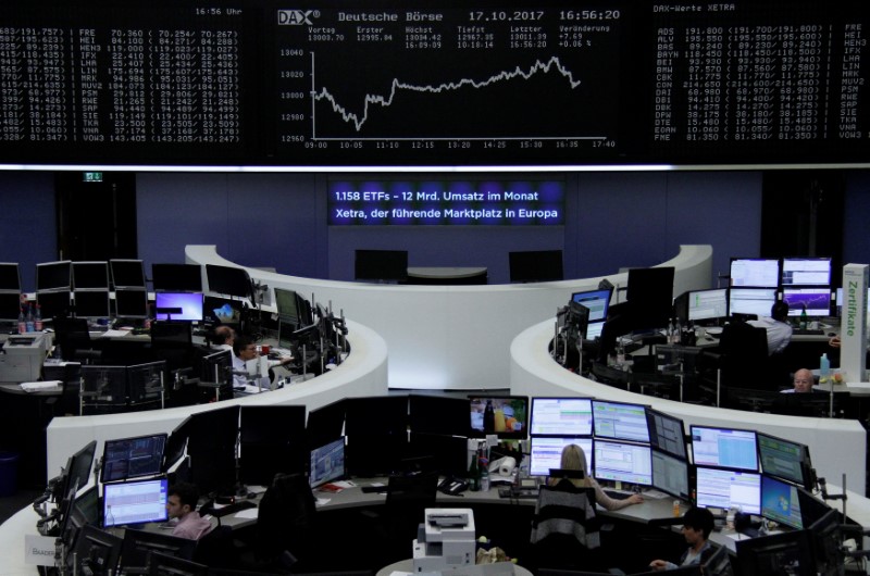 © Reuters. The German share price index, DAX board, is seen at the stock exchange in Frankfurt