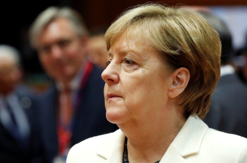 © Reuters. Chanceler da Alemanha, Angela Merkel, durante cúpula da União Europeia em Bruxelas