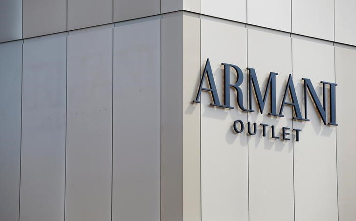 © Reuters. The Armani logo is seen on an outlet store in Metzingen