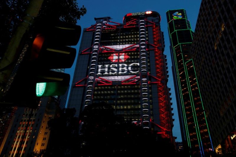 © Reuters. FILE PHOTO: HSBC headquarters is seen at the financial Central district in Hong Kong
